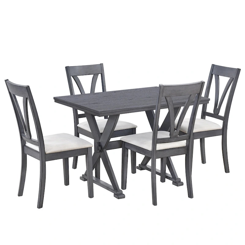 Ensemble de salle à manger 5 pièces en bois de style Mid-Century