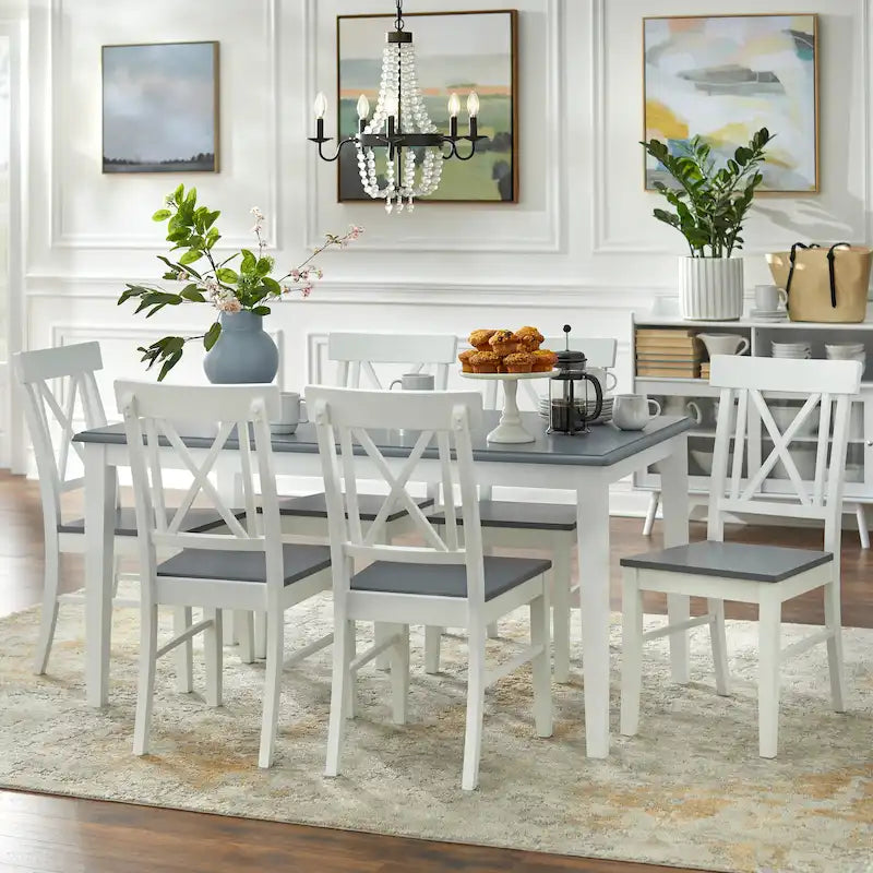 Simple Living Eugenia – Ensemble de salle à manger 7 pièces de style rustique