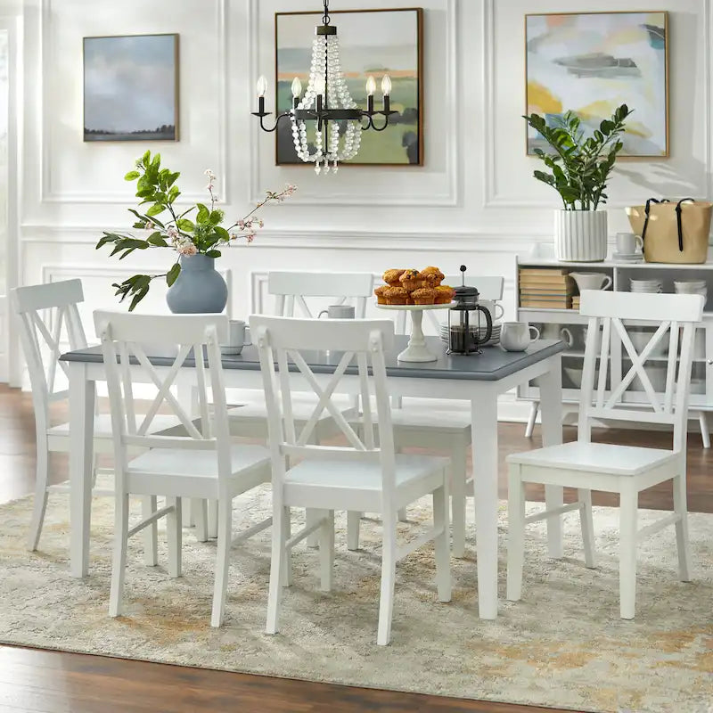 Simple Living Eugenia – Ensemble de salle à manger 7 pièces de style rustique
