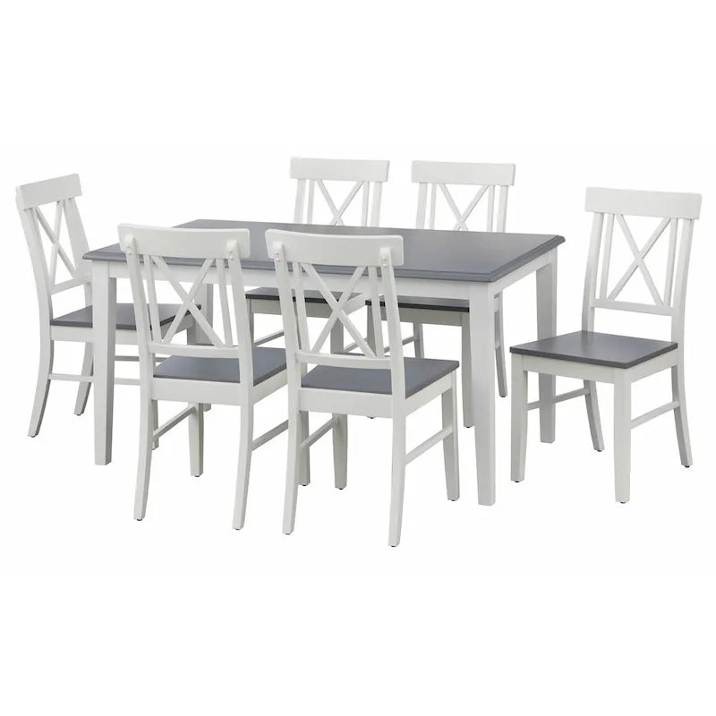 Simple Living Eugenia – Ensemble de salle à manger 7 pièces de style rustique
