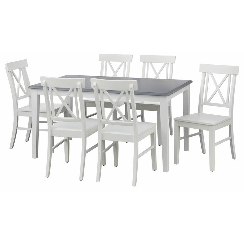 Simple Living Eugenia – Ensemble de salle à manger 7 pièces de style rustique