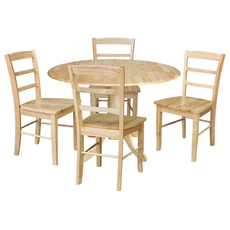 Table à manger à abattants 42" avec 4 chaises à barreaux - Ensemble 5 pièces
