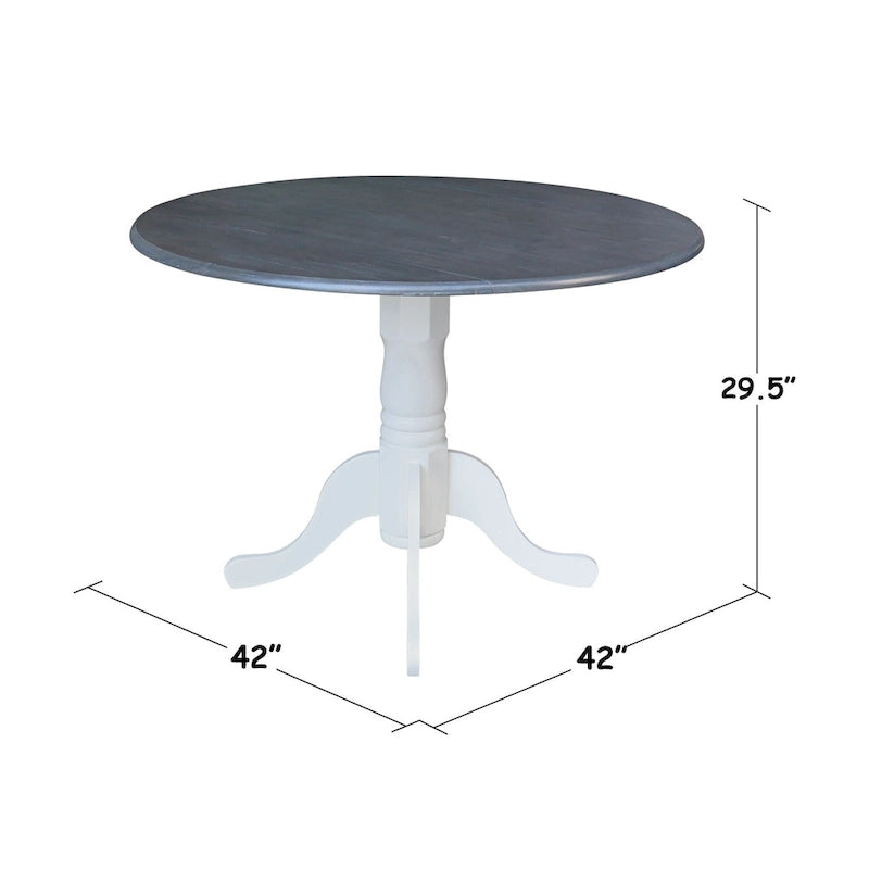 Table à manger à abattants 42" avec 4 chaises à barreaux - Ensemble 5 pièces