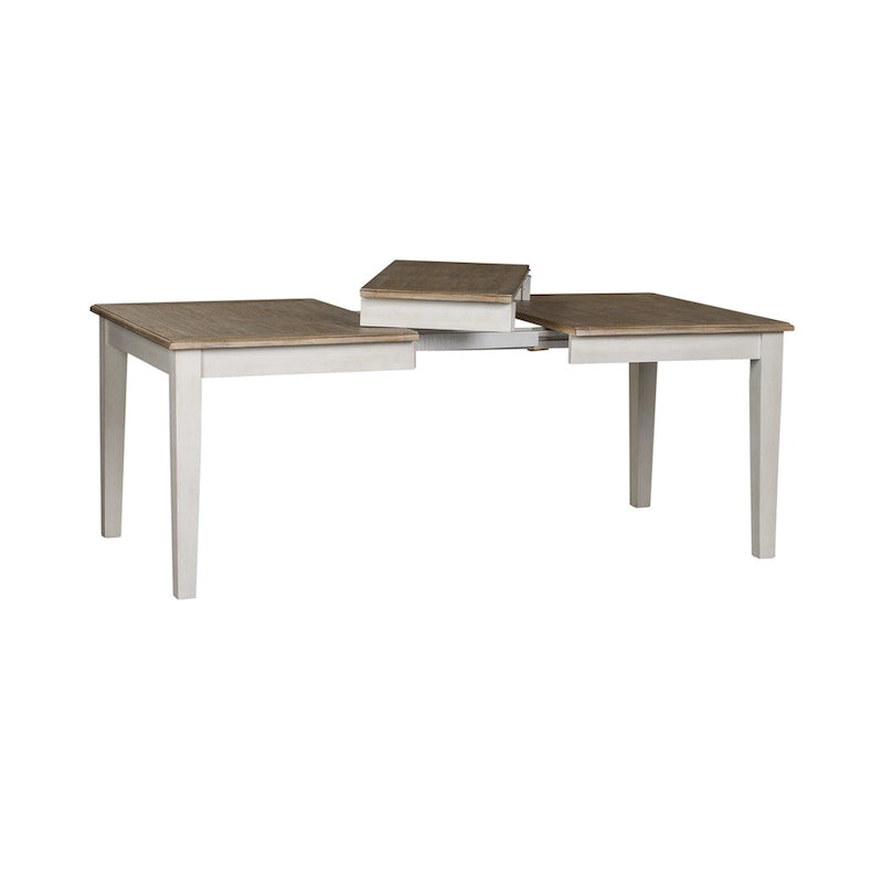 Ensemble de table rectangulaire Summerville Soft White Wash à 5 pièces en bois brossé gris