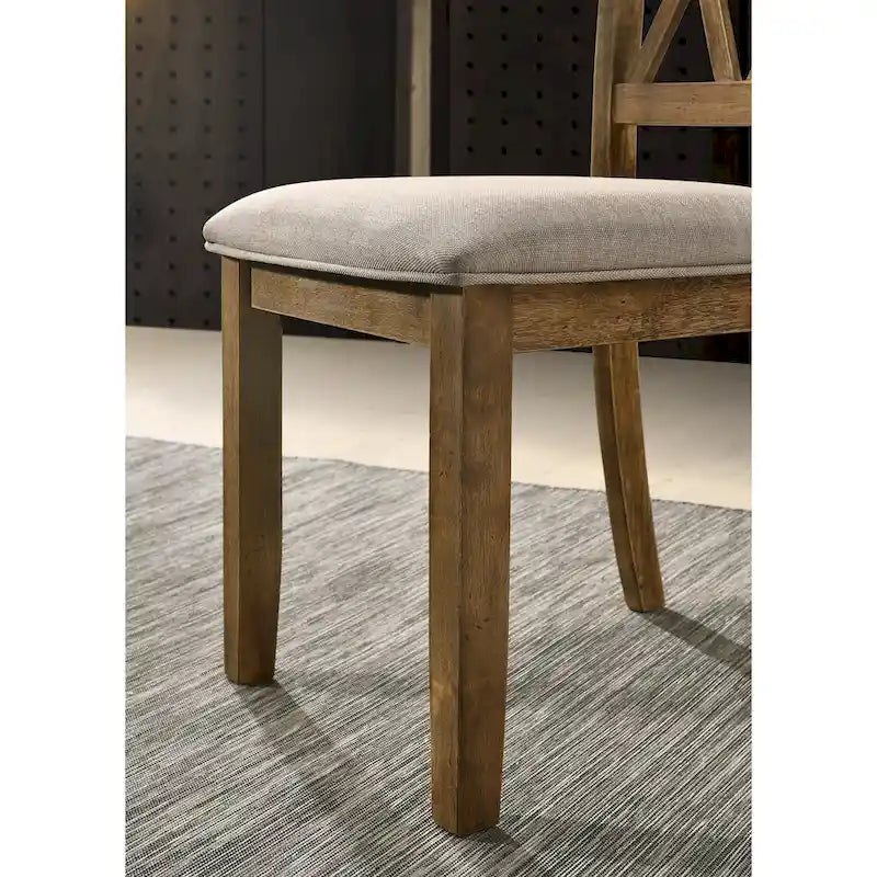 Ensemble de salle à manger 5 pièces en bois de style ferme moderne Roundhill Furniture Enna, fini bois flotté brossé