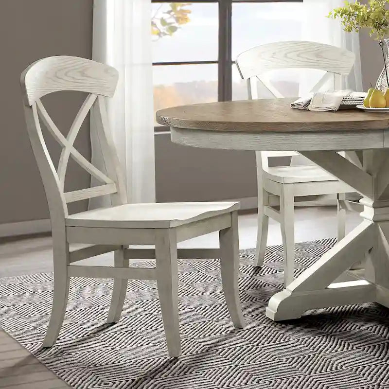 Ensemble de salle à manger 5 pièces Roundhill Furniture Harola, table de salle à manger ronde à piedestal avec rallonge de 45,7 cm, 4 chaises d'appoint
