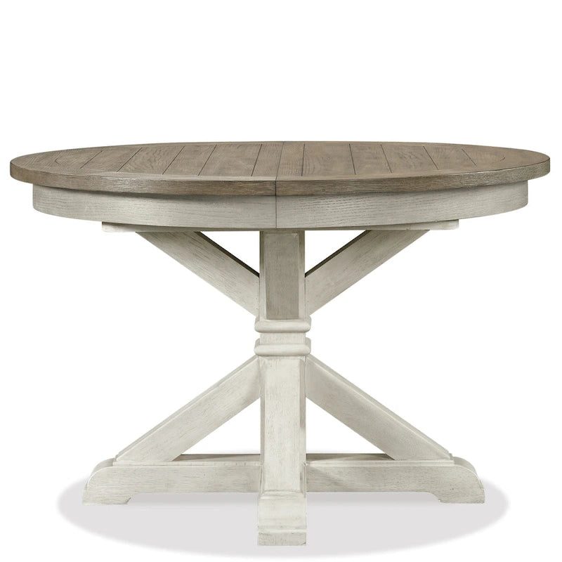 Ensemble de salle à manger 5 pièces Roundhill Furniture Harola, table de salle à manger ronde à piedestal avec rallonge de 45,7 cm, 4 chaises d'appoint