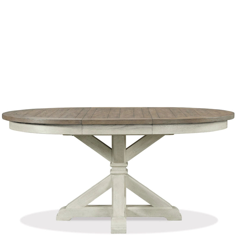Ensemble de salle à manger 5 pièces Roundhill Furniture Harola, table de salle à manger ronde à piedestal avec rallonge de 45,7 cm, 4 chaises d'appoint