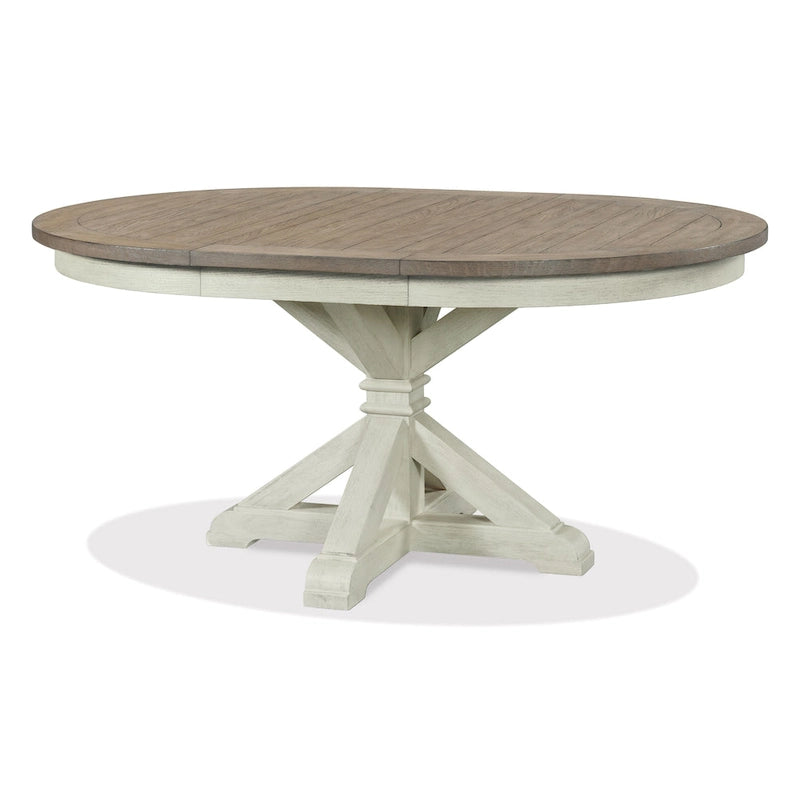 Ensemble de salle à manger 5 pièces Roundhill Furniture Harola, table de salle à manger ronde à piedestal avec rallonge de 45,7 cm, 4 chaises d'appoint