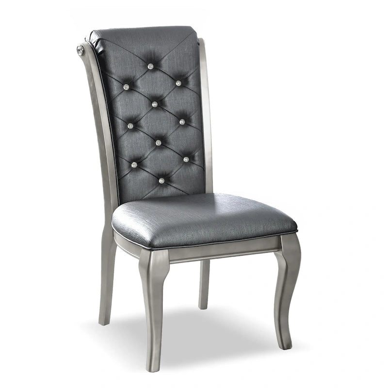 Ensemble de salle à manger Tily Glam Gold en similicuir capitonné 9 pièces avec rallonge par Furniture of America