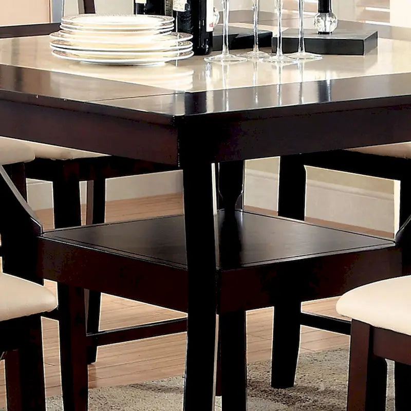 Ensemble de salle à manger Uria contemporain en bois de cerisier 9 pièces hauteur comptoir par Furniture of America