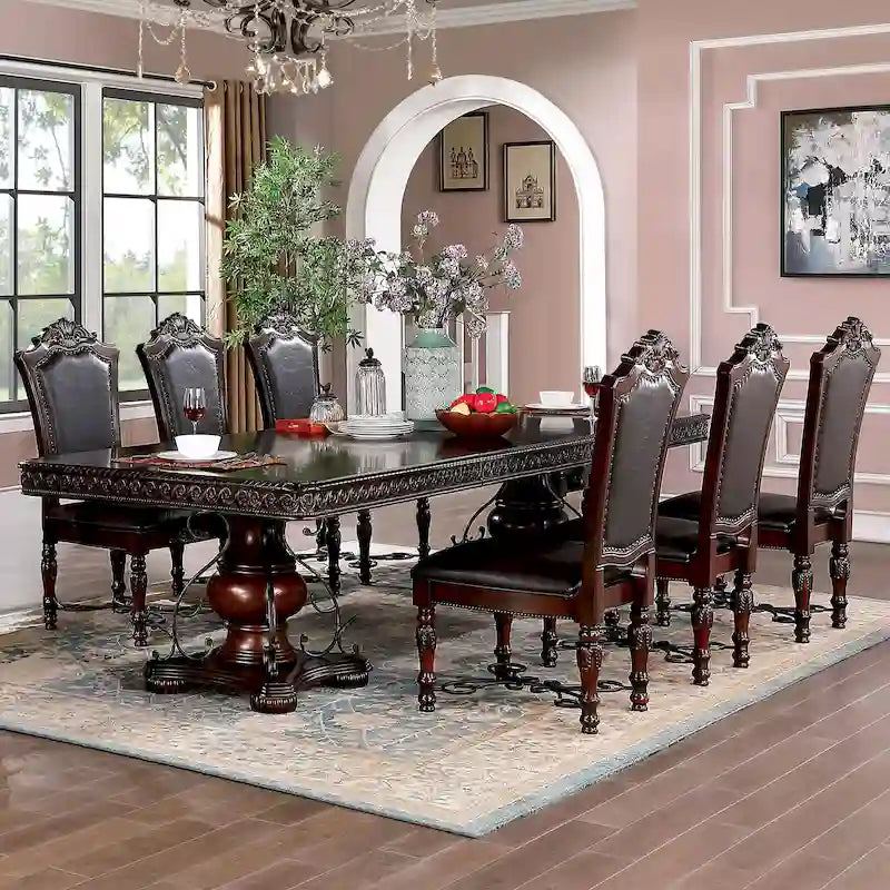 Ensemble de salle à manger extensible 7 pièces Baburam Traditional Cherry de Furniture of America