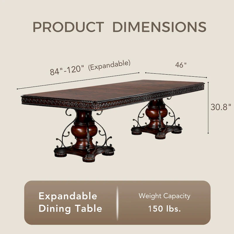 Ensemble de salle à manger extensible 7 pièces Baburam Traditional Cherry de Furniture of America