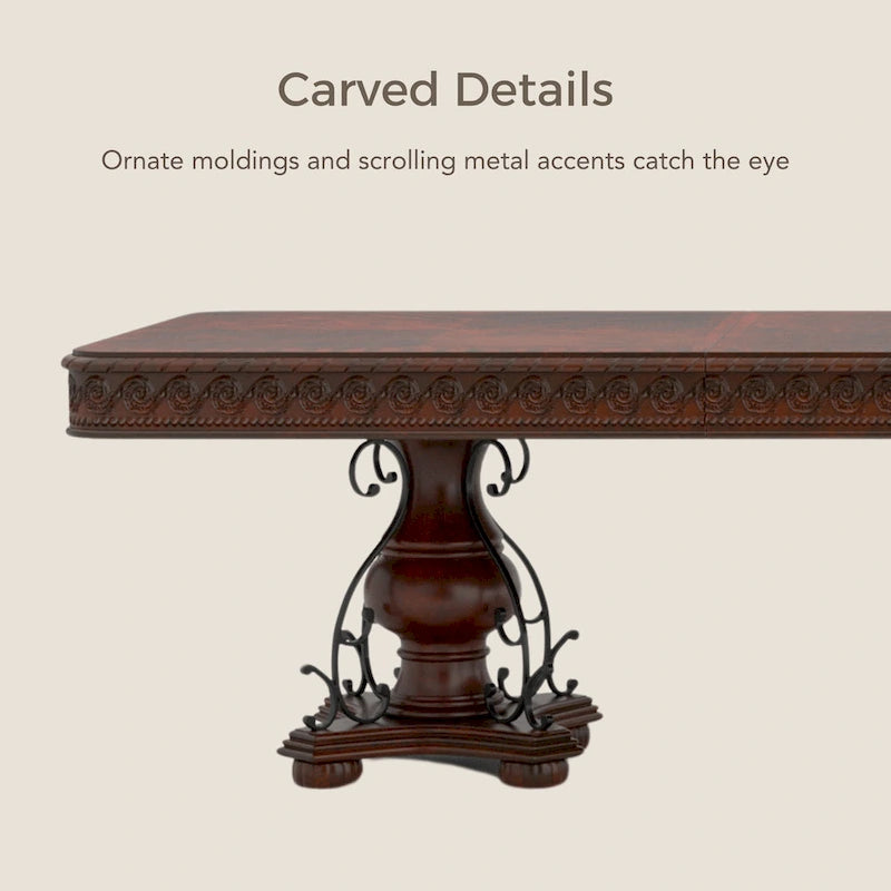 Ensemble de salle à manger extensible 7 pièces Baburam Traditional Cherry de Furniture of America