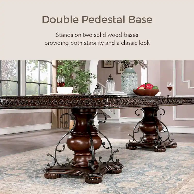 Ensemble de salle à manger extensible 7 pièces Baburam Traditional Cherry de Furniture of America