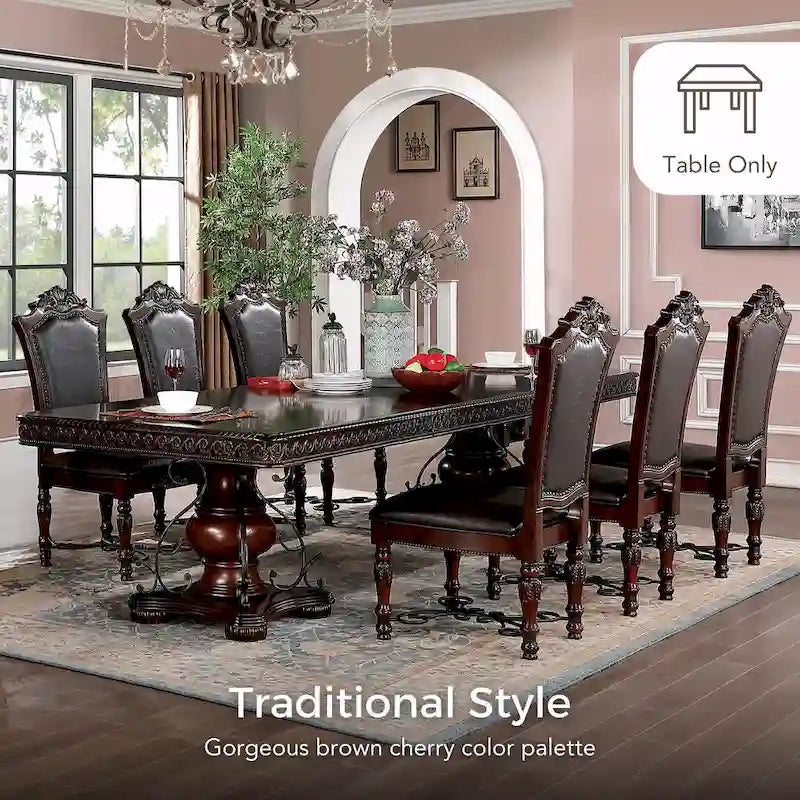 Ensemble de salle à manger extensible 7 pièces Baburam Traditional Cherry de Furniture of America