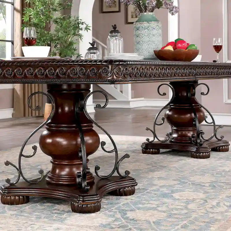 Ensemble de salle à manger extensible 7 pièces Baburam Traditional Cherry de Furniture of America