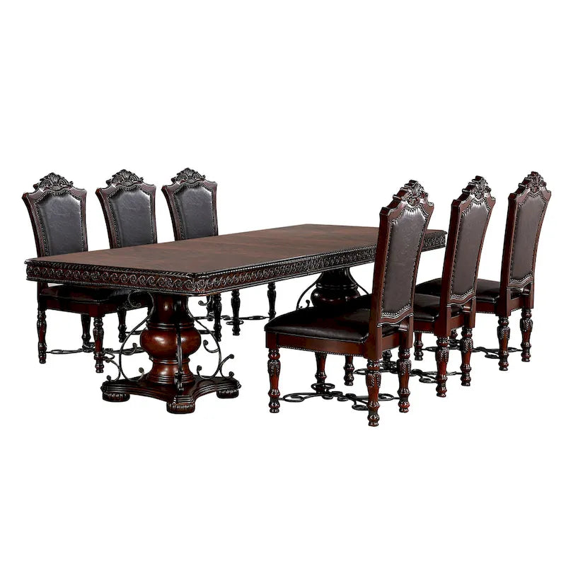 Ensemble de salle à manger extensible 7 pièces Baburam Traditional Cherry de Furniture of America