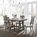 Ensemble de table à tréteaux 5 pièces Lindsey Farm gris et grès