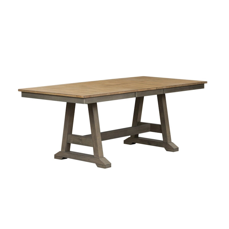Ensemble de table à tréteaux 5 pièces Lindsey Farm gris et grès