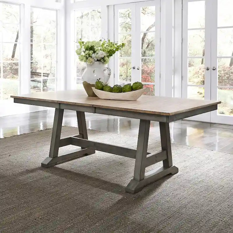Ensemble de table à tréteaux 5 pièces Lindsey Farm gris et grès