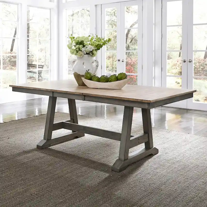 Ensemble de table à tréteaux 5 pièces Lindsey Farm gris et grès