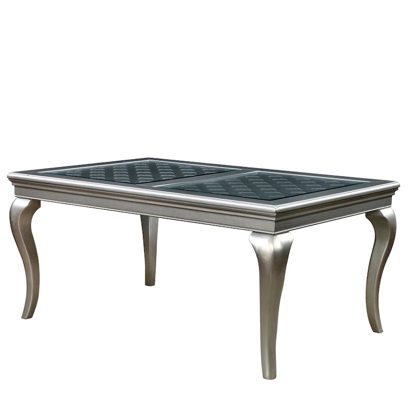Ensemble de salle à manger 7 pièces Tily Glam en similicuir doré par Furniture of America