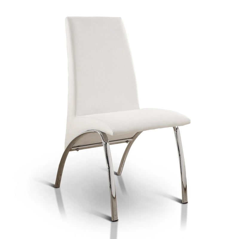 Ensemble de salle à manger 7 pièces Benton avec plateau en verre blanc contemporain par Furniture of America