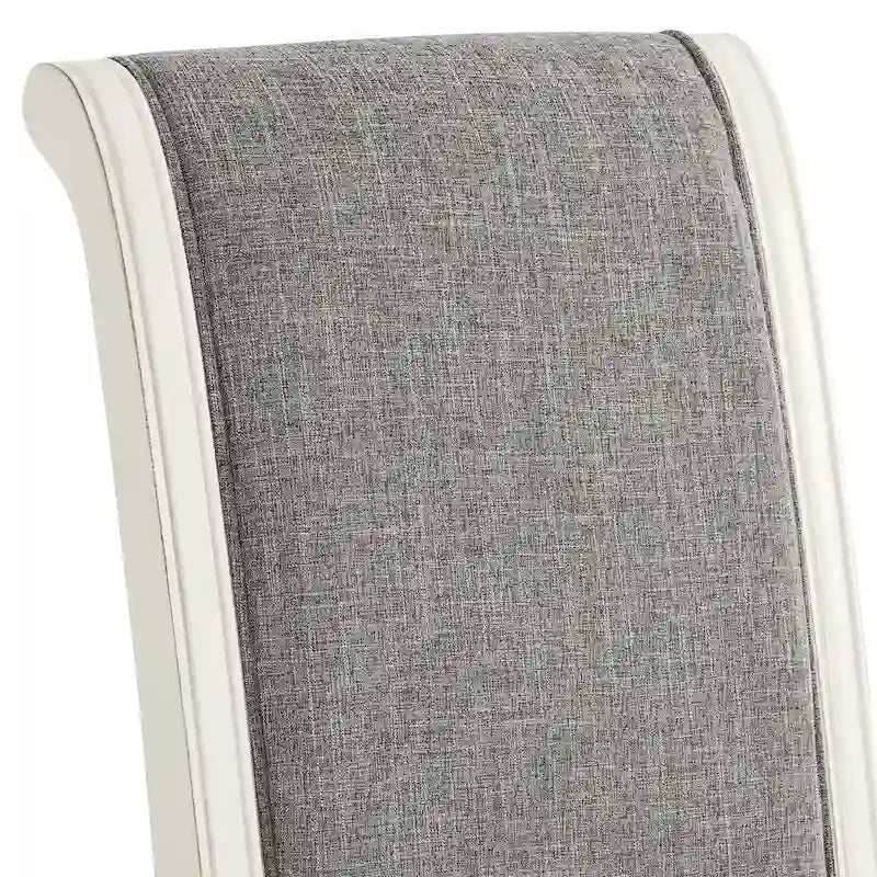 Ensemble de salle à manger 7 pièces Roundhill Furniture Belleza style campagne française, fini blanc antique et chêne patiné