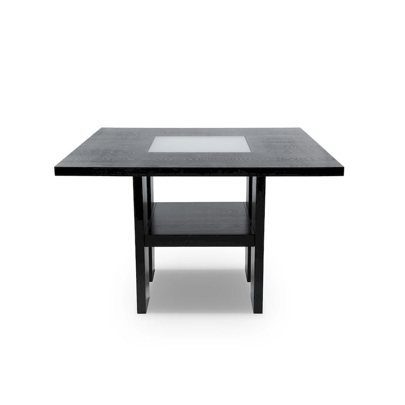 Ensemble de table à manger Blanton en bois massif noir contemporain 5 pièces à hauteur de comptoir avec LED de Furniture of America