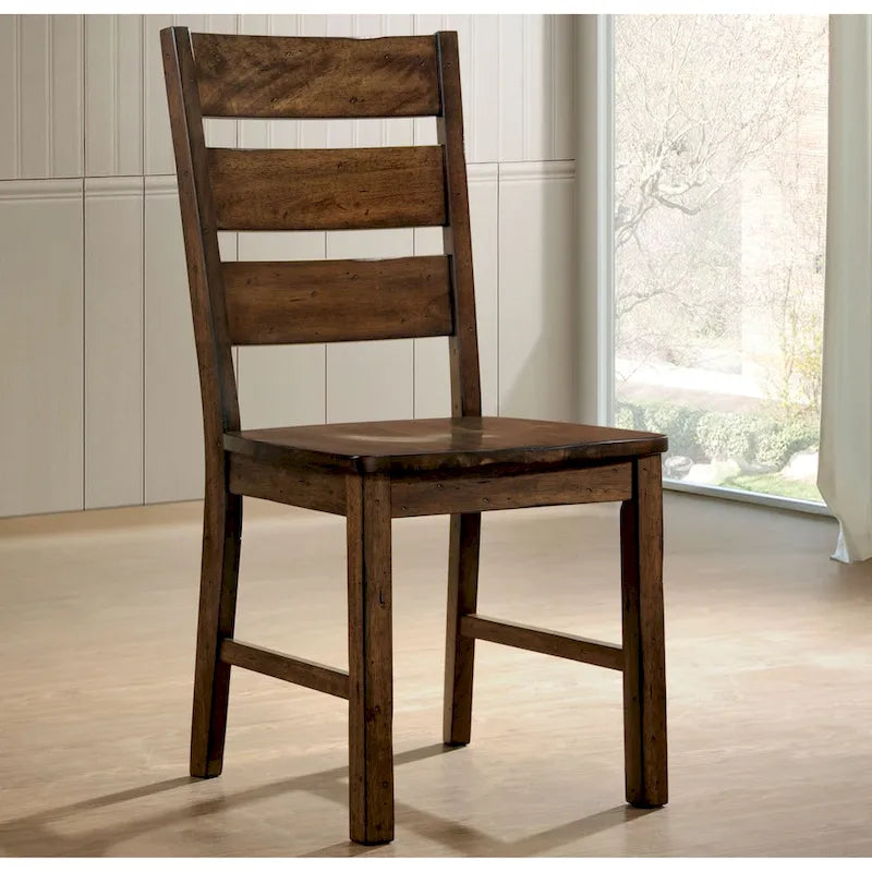Ensemble de salle à manger 7 pièces en bois massif de noyer rustique par Furniture of America
