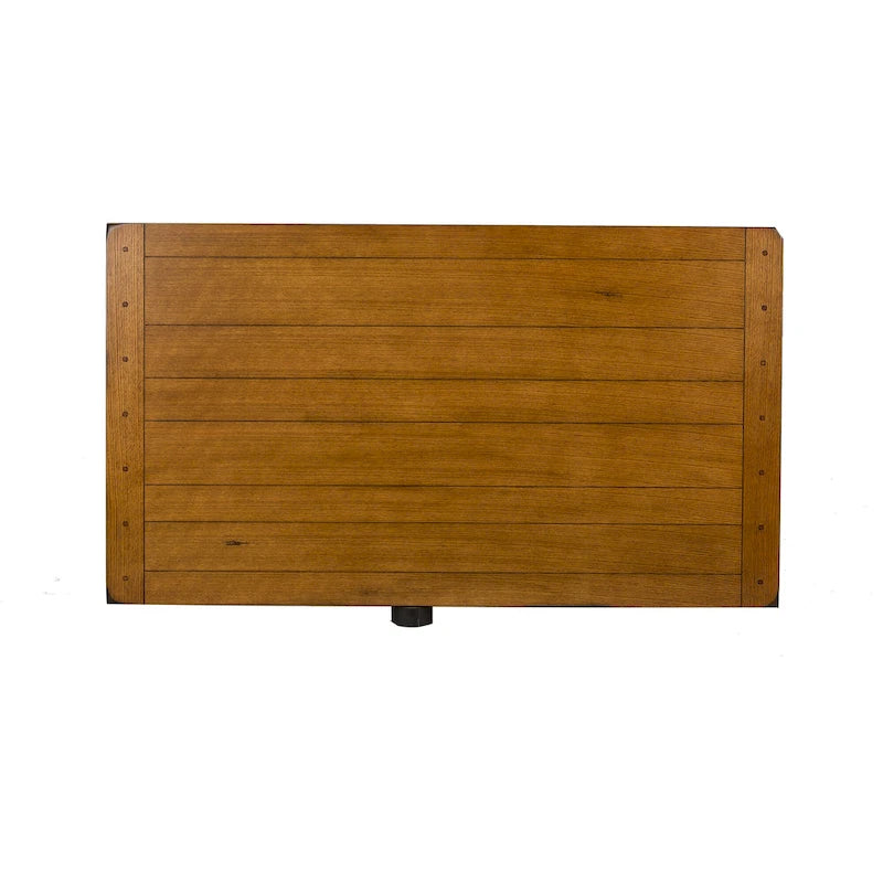 Ensemble de salle à manger Treasures Rustic Oak 5 pièces avec plateau massif et dossier en forme de gerbe