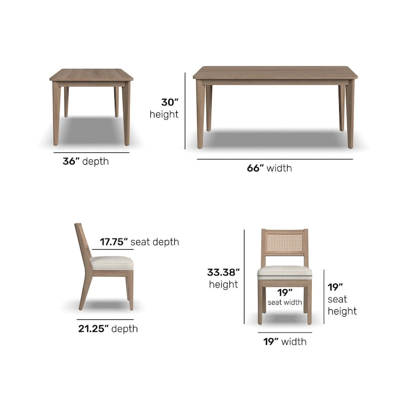 Ensemble de salle à manger rectangulaire 7 pièces en bois marron Brentwood par Homestyles