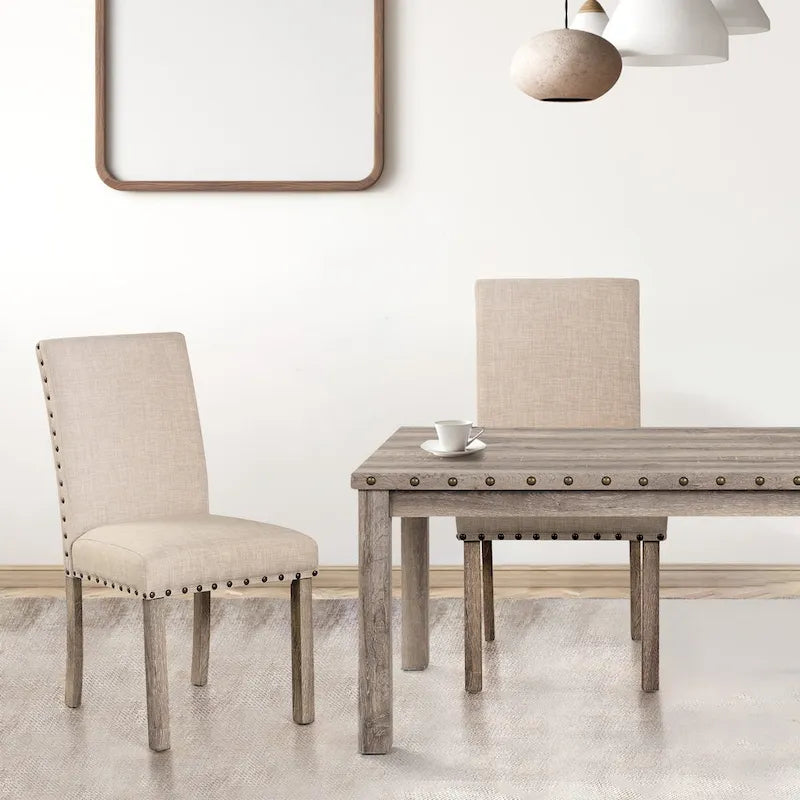 Morden Fort – Ensemble de salle à manger avec table rectangulaire et 7 chaises