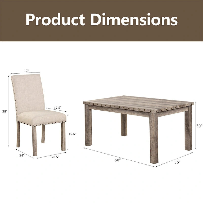 Morden Fort – Ensemble de salle à manger avec table rectangulaire et 7 chaises