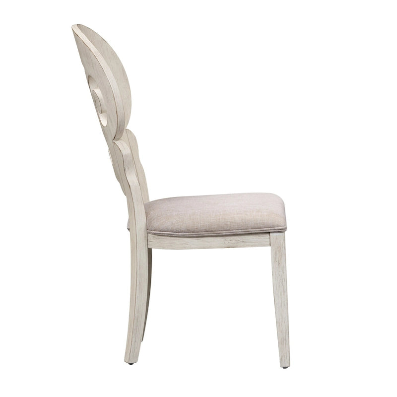 Ensemble de 7 pièces de table à tréteaux de ferme revisitée, blanc antique