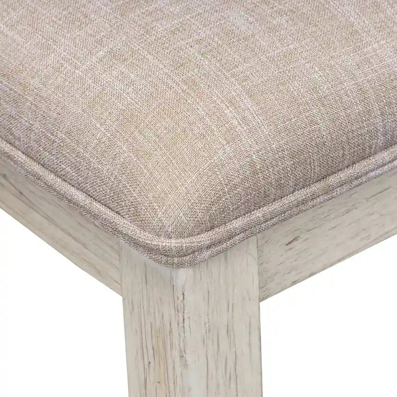 Ensemble de 7 pièces de table à tréteaux de ferme revisitée, blanc antique