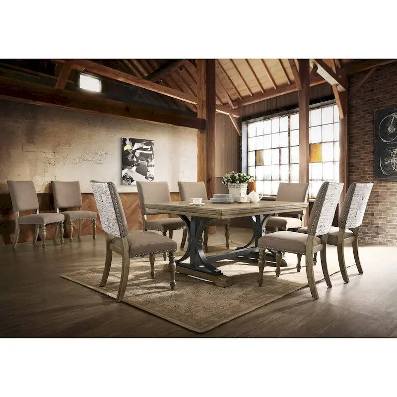 Ensemble de salle à manger 9 pièces avec table à rallonge amovible Birmingham de Roundhill Furniture