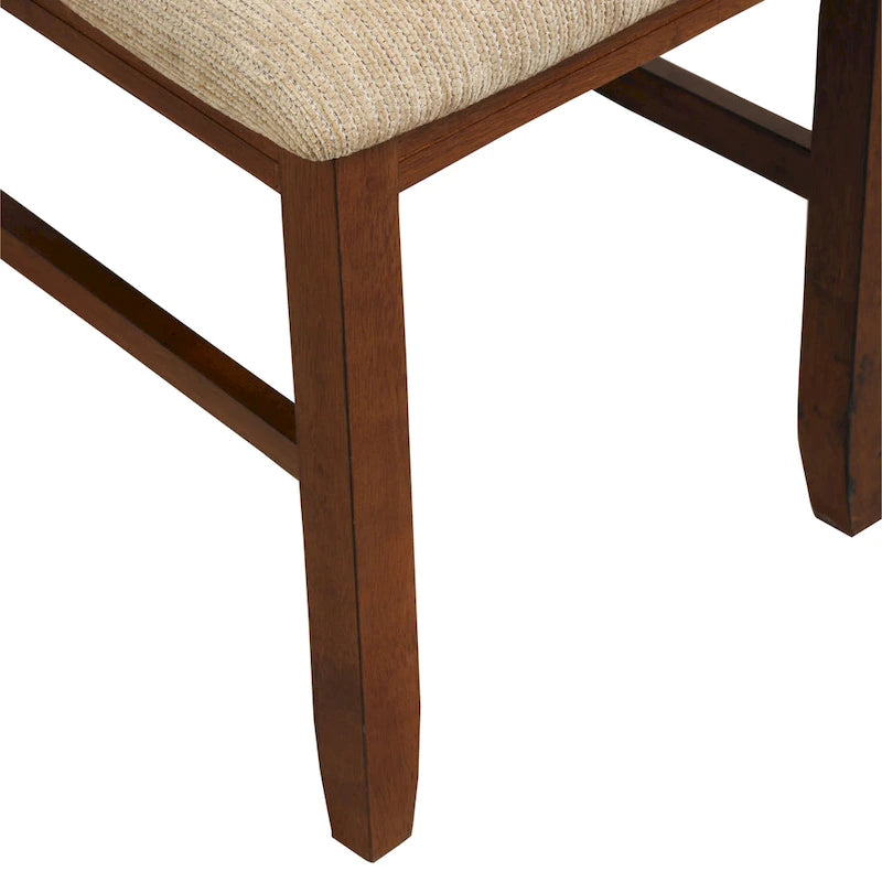Ensemble de salle à manger 9 pièces Roundhill Furniture Karven en bois, table à manger à tréteaux extensible avec 8 chaises, noyer foncé
