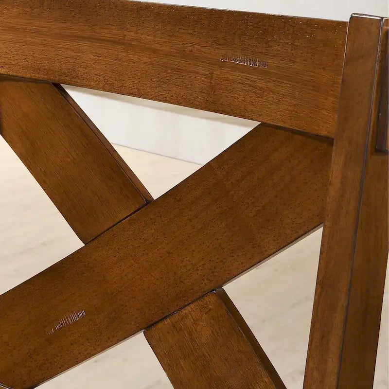 Ensemble de salle à manger 9 pièces Roundhill Furniture Karven en bois, table à manger à tréteaux extensible avec 8 chaises, noyer foncé