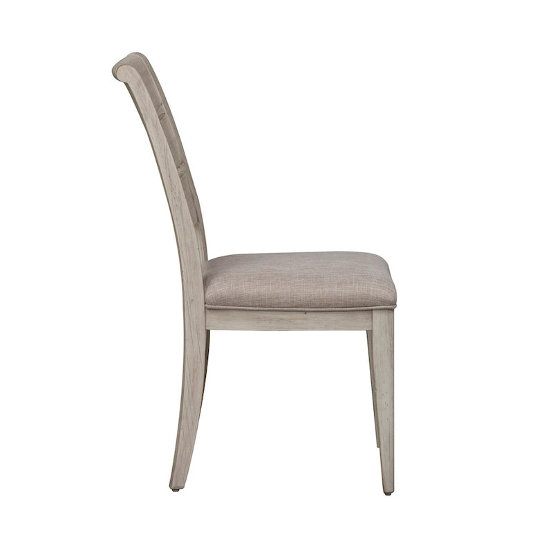 Ensemble de salle à manger 6 pièces avec table à tréteaux, collection Farmhouse Reimagined, blanc antique