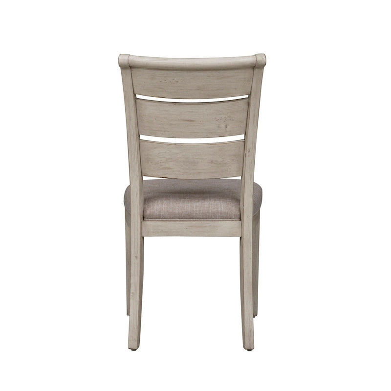 Ensemble de salle à manger 6 pièces avec table à tréteaux, collection Farmhouse Reimagined, blanc antique