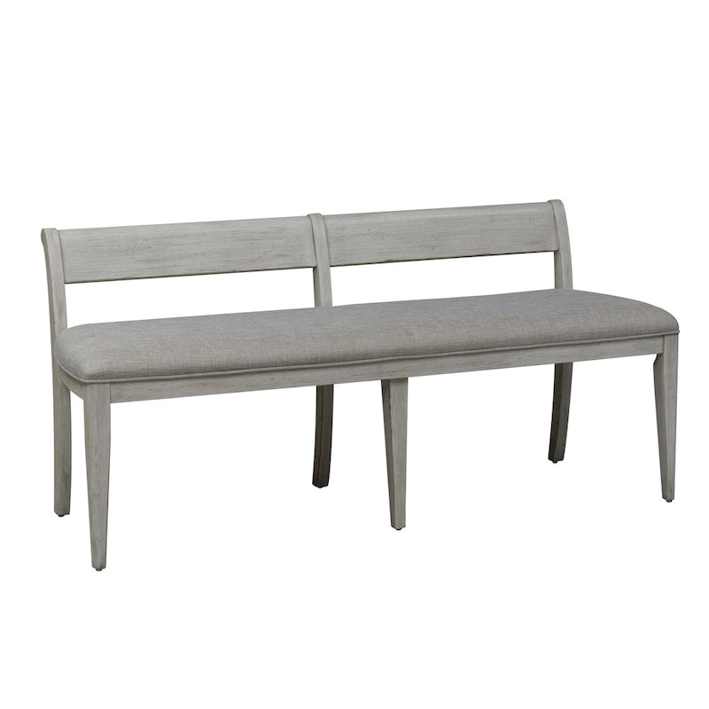 Ensemble de salle à manger 6 pièces avec table à tréteaux, collection Farmhouse Reimagined, blanc antique