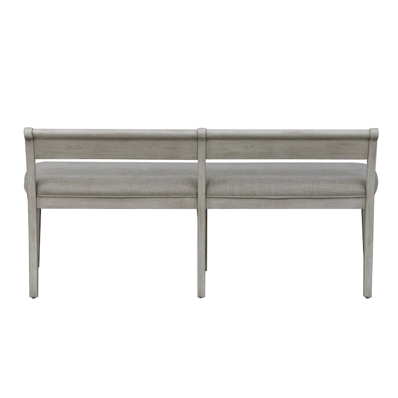 Ensemble de salle à manger 6 pièces avec table à tréteaux, collection Farmhouse Reimagined, blanc antique