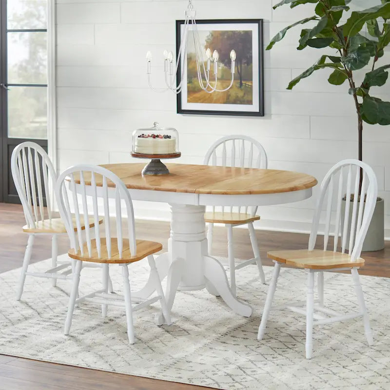 Ensemble de salle à manger en bois massif 5 pièces Simple Living Carolina avec rallonge