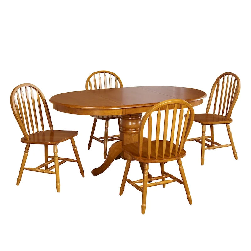 Ensemble de salle à manger en bois massif 5 pièces Simple Living Carolina avec rallonge