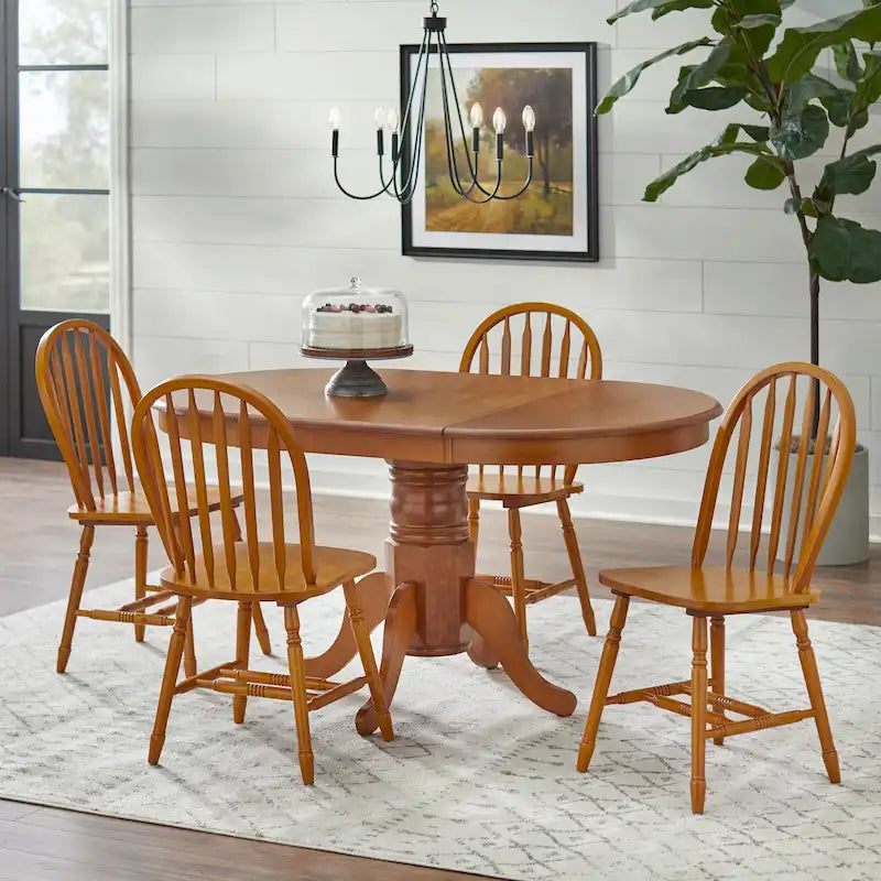 Ensemble de salle à manger en bois massif 5 pièces Simple Living Carolina avec rallonge