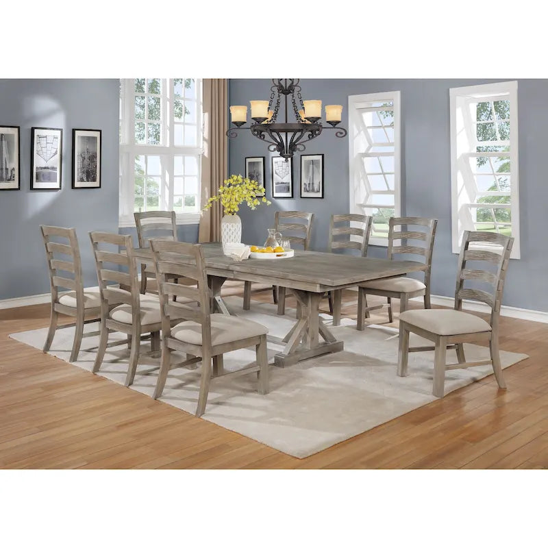 Ensemble de salle à manger rustique 9 pièces « Rustic Trestle » de Best Quality Furniture