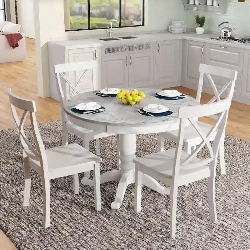 Ensemble table et 4 chaises de salle à manger, 5 pièces