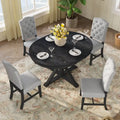 Ensemble table à manger avec table extensible et 4 chaises rembourrées